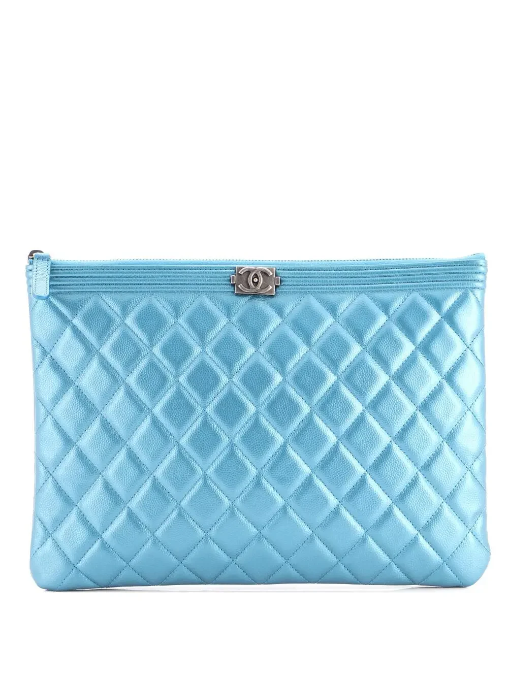 Chanel Boy O Case Clutch Quilted Caviar #322205C10B